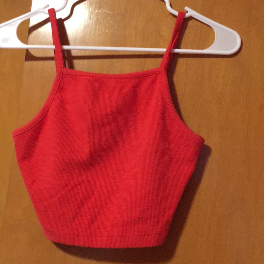Hot Pink/Salmon Knit Crop Top